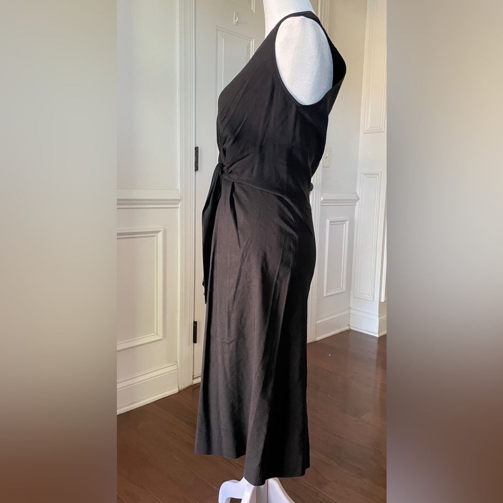 Theory Black Linen Blend Sleeveless Mini Dress Size 4 - Picture 3 of 6